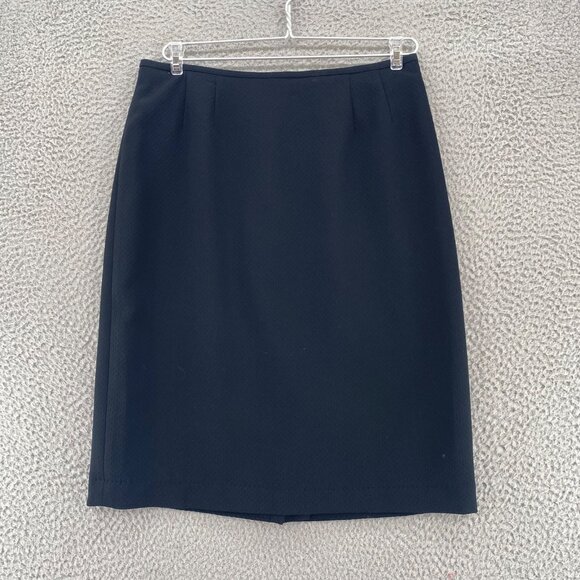 Le Suit Skirt Womens 8 Black Textured Straight Pencil Knee Length Office Career - Picture 1 of 9
